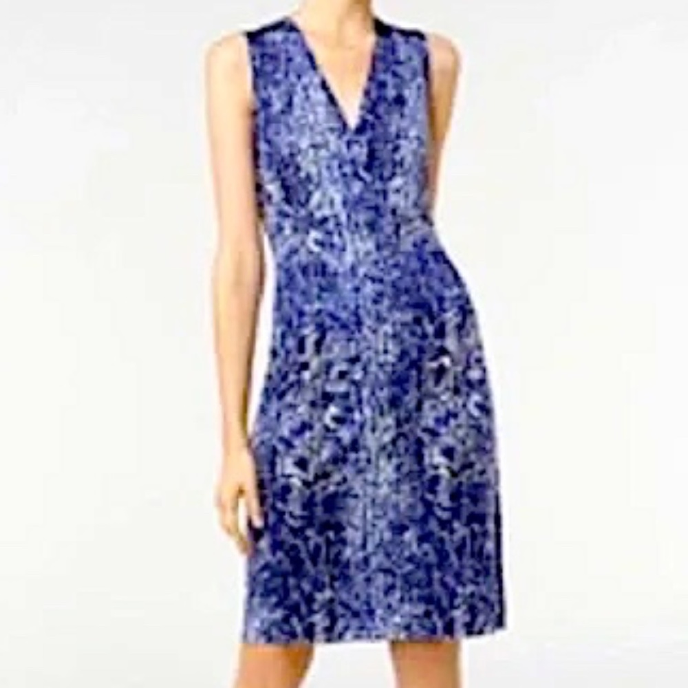 Tory Burch Silk  Blue Snake Print Short Casual Dress